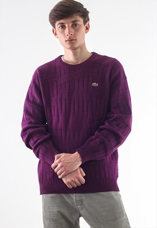 VINTAGE LACOSTE SWEATER 90S PURPLE KNITTED