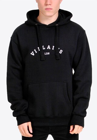 BLACK VILLAINS LDN HOODIE - EMBROIDERED