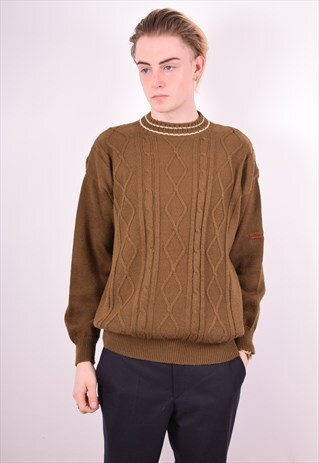 MENS VINTAGE JUMPER SWEATER LARGE GREEN 90S