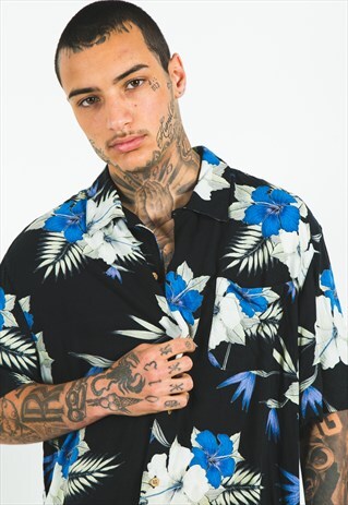 VINTAGE 80S HAWAIIAN SHORT SLEEVE SHIRT / S5145
