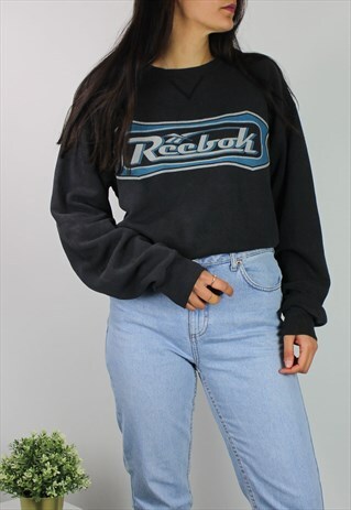 VINTAGE RARE REEBOK SWEATSHIRT W SPELL OUT LOGO FRONT