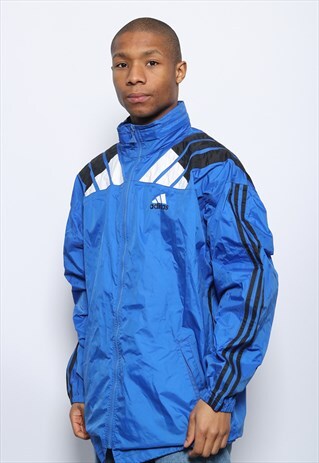 VINTAGE ADIDAS JACKET BLUE BLACK