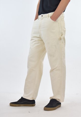 VINTAGE WHITE DICKIES 90S WORK JEANS PANTS