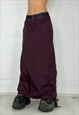 VINTAGE Y2K SKIRT CARGO TOGGLE GRUNGE MAXI CYBER GOTH 90S