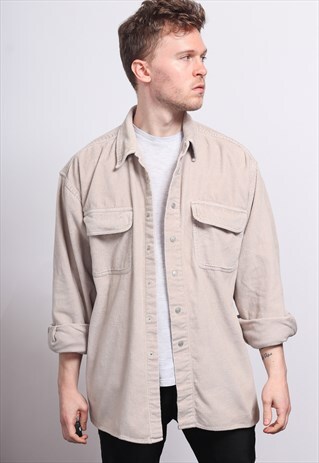 VINTAGE CORDUROY CORD SHIRT BEIGE