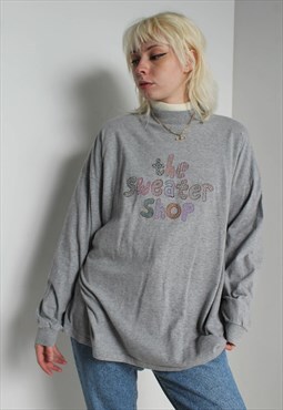 Vintage The Sweater Shop Long Sleeve Heavy T-Shirt Grey