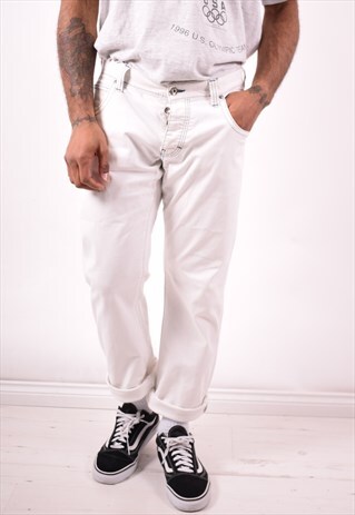 ARMANI MENS VINTAGE JEANS W36 L33 WHITE 90S