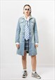 MISS SIXTY VINTAGE Y2K DENIM TRENCH BELTED JACKET WOMEN