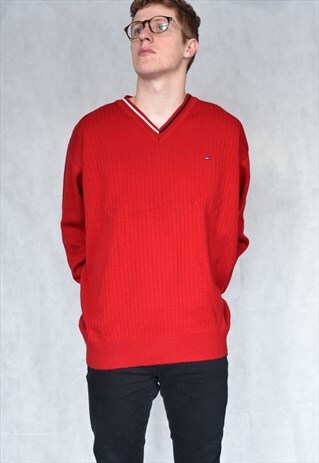 TOMMY HILFIGER V NECK JUMPER SIZE XL