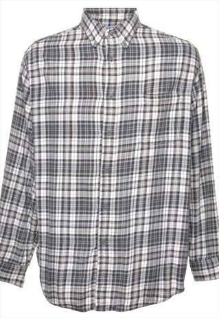 CROFT & BARROW CHECKED SHIRT - L