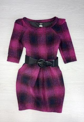 90's Vintage Miss Sixty Dress Purple Check