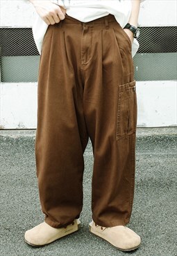 Brown Cargo Pants Jeans Trousers Unisex Y2k