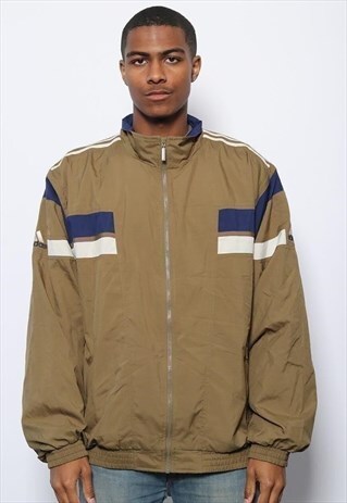 VINTAGE ADIDAS LOGO TRACK JACKET BROWN