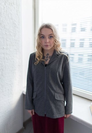 VINTAGE 80'S GREY MINIMALIST JACKET
