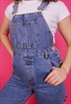 MID WASH BLUE DENIM DUNGAREE SHORT OVERALLS