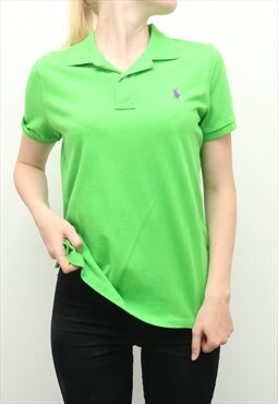Vintage Ralph Lauren - Green Embroidered Polo Shirt - Large
