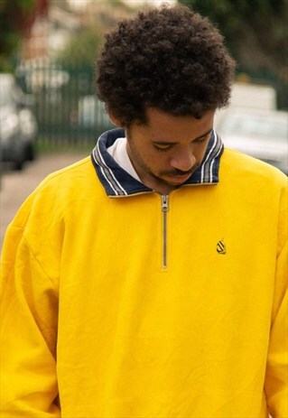 NAUTICA QUARTER ZIP SWEATSHIRT IN MUSTARD YELLOW