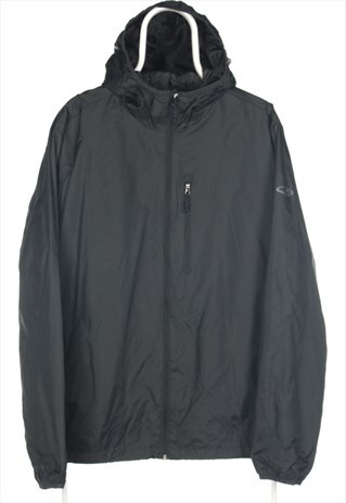 VINTAGE BLACK CHAMPION ZIP UP WINDBREAKER - LARGE