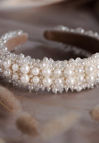 FAUX PEARL HEADBAND BRIDAL BRIDE WEDDING