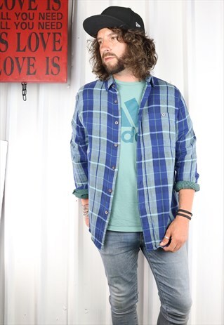 VINTAGE CHECK FLANNEL OVERSIZED GRUNGE INDI SHIRT