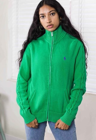 VINTAGE RALPH LAUREN TURTLE ROLL NECK JACKET LOGO 90S 21.5