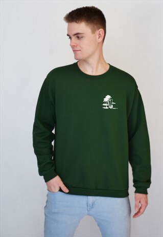 GREEN PINEAPPLE OCEAN (WHITE) SWEATSHIRT