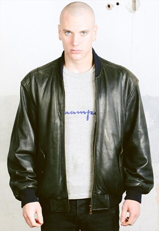 VINTAGE LEATHER BOMBER JACKET