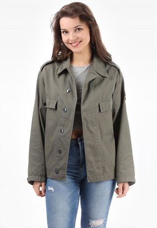 VINTAGE ARMY MILITARY CANVAS JACKET