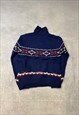 VINTAGE KNITTED JUMPER ABSTRACT PATTERNED KNIT SWEATER