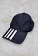 Black Adidas Cap Striped Embroidered Hat