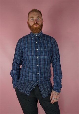 VINTAGE 1990S BLUE CHECKED RALPH LAUREN SHIRT
