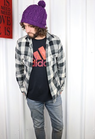 VINTAGE CHECK FLANNEL OVERSIZED GRUNGE INDI WINTER SHIRT