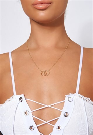 ECLIPSE GOLD DOUBLE CIRCLE NECKLACE