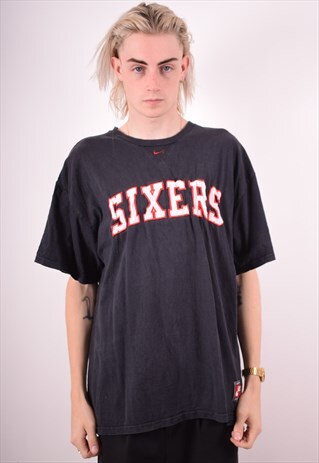 NIKE MENS VINTAGE SIXERS T-SHIRT TOP XL BLACK 90S