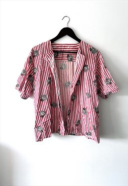 Cotton Novelty 80s Buttoned Top / Jacket 