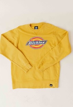 Vintage Y2k Casual Yellow Logo Print Boxy Sweatshirt Women M