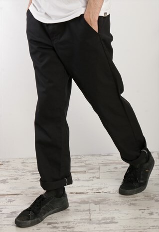 DICKIES SLIM FIT FLAT FRONT TROUSERS BLACK O5