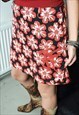 VINTAGE Y2K RETRO FERRE DENIM FLORAL PRINT BEADED MINI SKIRT