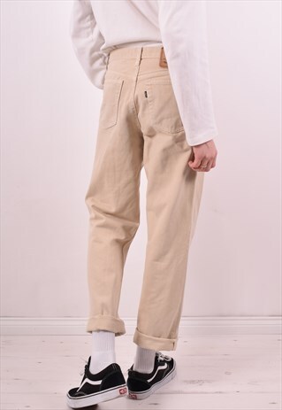 LEVI'S MENS VINTAGE JEANS W30 L30 BEIGE 90S