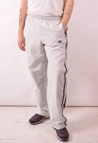 NIKE MENS VINTAGE TRACKSUIT TROUSERS XL GREY 90S