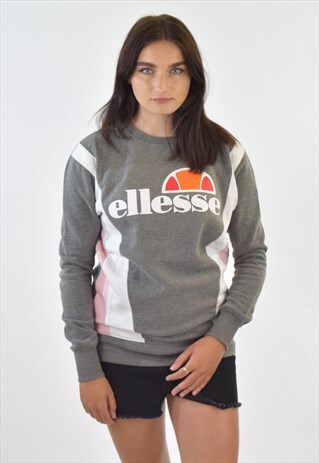 VINTAGE 90S GREY ELLESSE CREW NECK SWEATSHIRT