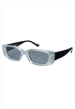 Retro Sunglasses - Grey & Black Frame with Grey lens
