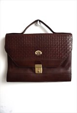 Vintage Brown Leather Hand Bag Purse Hand Bag Tote Handbag