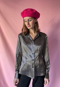 Vintage 90s striped satin blouse 