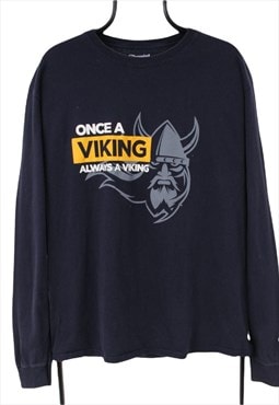 vintage champion once a viking black long sleeve top