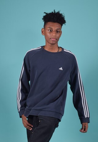 VINTAGE ADIDAS FADED BLACK SWEATSHIRT