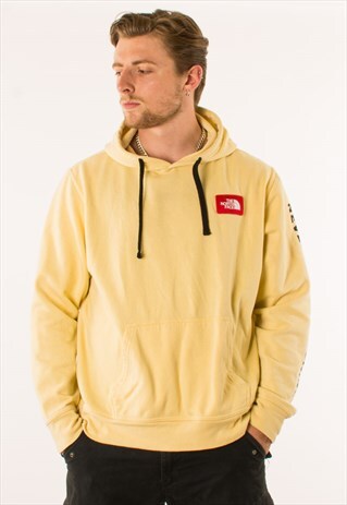 VINTAGE YELLOW THE NORTH FACE HOODIE PULLOVER