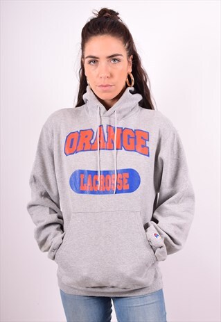 CHAMPION WOMENS VINTAGE HOODIE JUMPER SMALL GREY 90'S