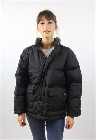 VINTAGE CHAMPION BLACK PUFFER JACKET