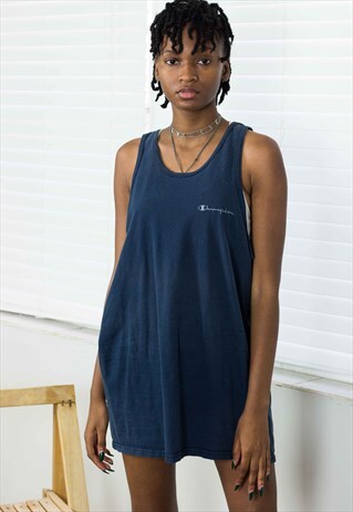 VINTAGE CHAMPION DRESS OVERSIZED T-SHIRT LOGO 90S M 6.6